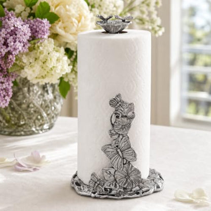Arthur Court Butterfly Paper Towel Holder - Decorative Aluminum Design for Kitchen Countertop - 13 Inch Tall with Weighted Base - size: Butterfly