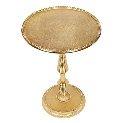 CLEENTABLE Modern Round Gold End Table - 15" Width x 21" Height Metal Side Table for Living Room, Bedroom & Small Spaces - Luxury Gold Finish Accent Table - color: Gold, size: 15" x 21" - Inch