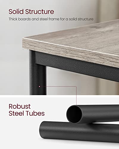 VASAGLE BARNET Collection - Side Table, Small End Table for Living Room, Modern Tall Nightstand, Bedroom, Office, Bathroom, Steel Frame, Heather Greige and Ink Black ULET273B02 - color: Heather Greige + Ink Black