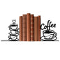 Metal Bookends Coffee Bookends Decorative Cute Book Ends for Shelves Bookshelf Home Office Desk Reading Decor Bookshelf Decor for Book Lovers Gift - style: Coffee Decorative Bookends