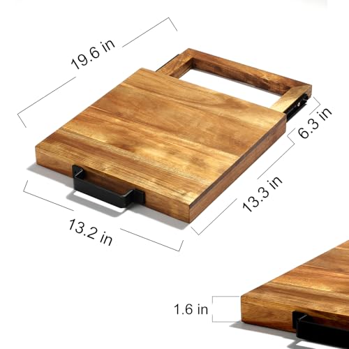 Natural Acacia Sliding Tray for Coffee Machine Kitchen Appliance slider Moving Caddy, appliance slider,appliance rolling stand air fryer rolling tray - color: Natural