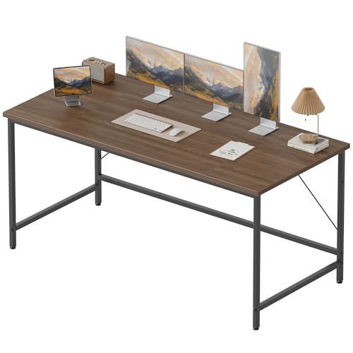 Mericonia 55 inch Computer Desk, Gaming Desk for Small Spaces, Modern Simple Style Table for Home Office, Study Student Writing Table - color: Walnut, size: 55"x19.7"