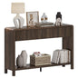FATORRI Console Sofa Table with 2 Drawers, 47.2 inch Wood Couch Table Behind Sofa, Farmhouse Entryway Tables for Hallway Storage, Dark Walnut - color: Dark Walnut