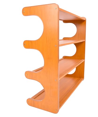 Shoe Rack Bamboo Stackable Freestanding Wooden Shoe Storage Storage Rack Suitable for Narrow entryways,Closets,garages, and Dorm Rooms (Light Brown, 4 Tier (19.68 in)) - size: 4 Tier (19.68 in)