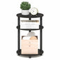 Furinno Turn-N-Tube Side Table, 3-Tier Oval End Table, Night Stand, Bedside Table, for Living Room, Bedroom, Espresso/Black - color: Espresso, size: 1-Pack, Plastic Frame, 3-Tier, 23 Inches Tall