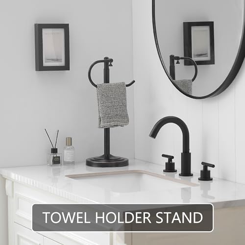 RFOUO Hand Towel Holder Stand, Towel Racks for Bathroom, Oil Rubbed Bronze | Stainless Steel, Adjustable 16.5-26 Inch,Heavy base,Space Saving Standing Towel Rack For Bathroom Kitchen Vanity Countertops - color: Oil Rubbed Bronze