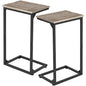 AMHANCIBLE C Shaped End Tables Set of 2, Couch Side Tables that Slide Under Sofa, Slim TV Trays for Living Room and Bedroom, Narrow Space Saving Laptop Workstation, Grey, HET02BGY - color: Grey