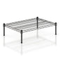Black Epoxy Wire Storage Shelf, Dunnage Rack, Commercial 1 Tier Small Shelf, 21" x 30" x 8", Heavy-Duty Metal Construction, 600 lbs Capacity - color: Black, size: 21"D x 30"W x 8"H
