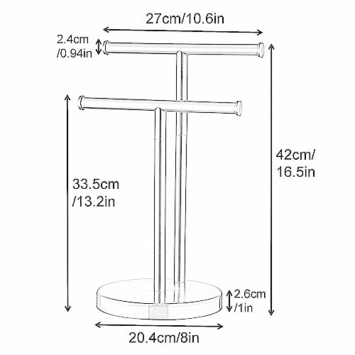 Black Hand Towel Holder Stand, Double Towel Rack T-Shape Hand Towel Stand for Bathroom Countertop, SUS304 Stainless Steel (Matte Black) SHUNLI - color: Black-l