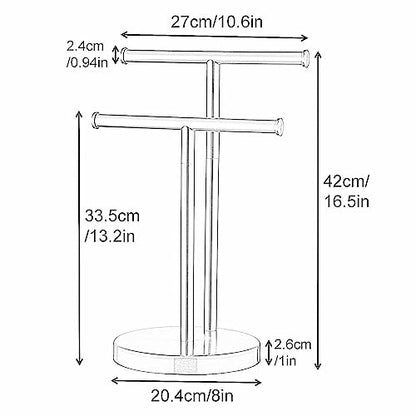 Black Hand Towel Holder Stand, Double Towel Rack T-Shape Hand Towel Stand for Bathroom Countertop, SUS304 Stainless Steel (Matte Black) SHUNLI - color: Black-l