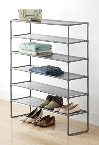 Whitmor Spacemaker 6-Tier Shelves, Gunmetal - color: 6-tier,gunmetal Gray