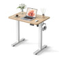 Cubiker Standing Desk, 32" Small Sit Stand Home Office Desk, Electric Stand up Desk, Adjustable Desk with Splice Board, White Frame/Maple Top - color: Maple, size: 32x19