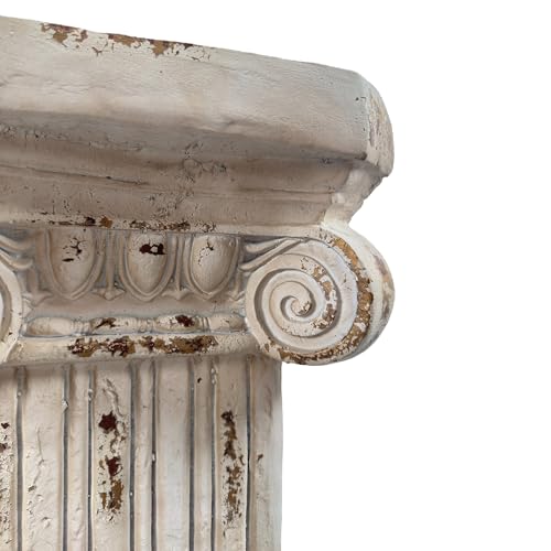 38.18" Tall Roman Column Pedestal Plant Stand with Base, Greek Style Pillar Sculpture Display Stand, Magnesium Oxide Large Decorative Pedestal for Indoor Outdoor Garden Patio Wedding Party Decor