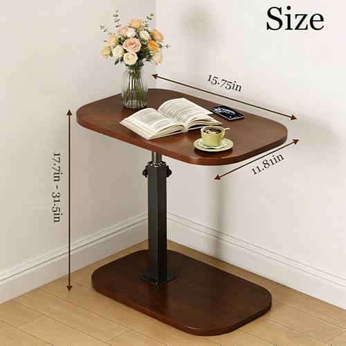 Side Table - C-Shaped End Table, Small Side Table for Couch, Sofa Bed Bathroom Study TV Tray C Shaped End Table Food Snack Trays for Eating (Adjustable) - style: Adjustable