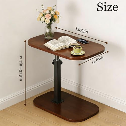 Side Table - C-Shaped End Table, Small Side Table for Couch, Sofa Bed Bathroom Study TV Tray C Shaped End Table Food Snack Trays for Eating (Adjustable) - style: Adjustable