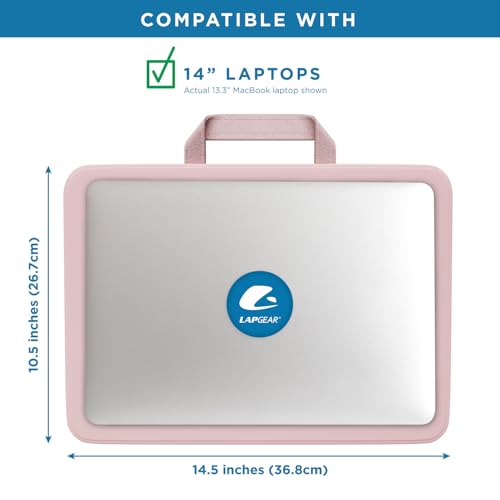LAPGEAR Compact Lap Desk – Rose Quartz, Fits 14" Laptops - color: Rose Quartz, size: 14″ Laptop (Compact)