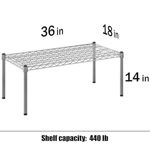 18" Deep x 36" Wide x 14" Height Wire Shelving Kit | 1-Tier | NSF Commercial Storage Rack Unit - size: 18" Deep x 36" Wide