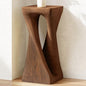 Merax Twist Shape MGO Accent Side Table, Unique Modern End Table with Wide Pedestal & Tabletop, Small Drink Tables for Living Room, Bedroom Night Stand Bedside Table, No Assembly Required, Brown - color: Brown, size: Twist Shaped