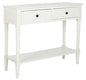 SAFAVIEH Furniture - Samantha 2-Drawer Console Table - Distressed Cream - Solid Wood - Classic Storage Design - Ideal for Entryway, Living Room, Hallway, 35.8"W x 13.8"D x 29.5"H (AMH5710C) - color: Distressed Cream