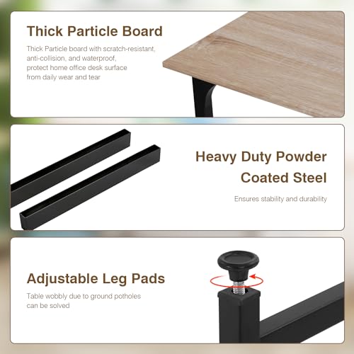 FDW 39 inches Computer Desk, Modern Simple Style Desk for Home Office, Study Student Writing Desk,Nature - color: Nature, size: 40 Inches