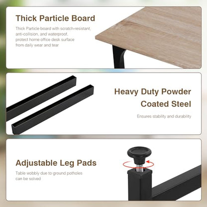 FDW 47 inches Computer Desk/Home Office Desk/Writing Study Table/Modern Simple Style PC Desk with Metal Frame,Nature - color: Nature, size: 47 Inches