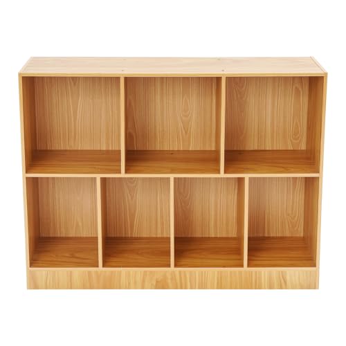 2 Tier Cube Shelf Storage Organizer Shelf,Open Wooden Bookcase with Base, Display Rack Freestanding Horizontal Bookshelves for Bedroom, Living Room, Home Office (39.3 * 9.44 * 31.5 in)