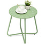 danpinera Outdoor Side Tables with Flower Cut Outs, Weather Resistant Steel Patio Side Table, Small Round Outdoor End Table Metal Side Table for Patio Yard Balcony Garden Green - color: Green