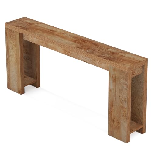 Tribesigns 70.9-Inch Extra Long Console Table, Farmhouse Wood Sofa Table Behind Couch, Narrow Entryway Accent Table for Living Room, Hallway, Entrance, Foyer, Light Oak Brown - color: Light Brown