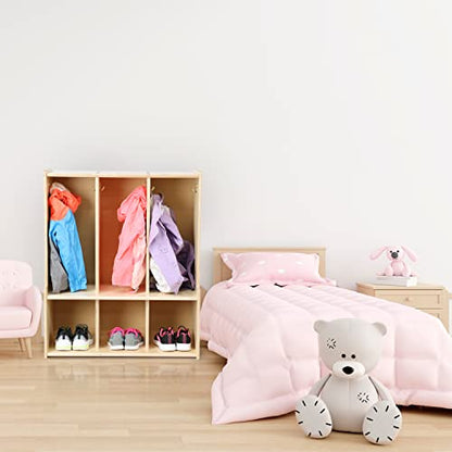 3-Section Coat Locker with Bench & Cubby Storage, Backpack Organizer, Coat Cubbies Storage for Kids & Toddlers, Ideal for Home, School, Daycare