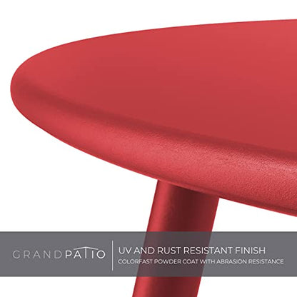 Grand patio Outdoor Side Table 18-inch Round End Table Accent Table for Bistro Balcony Apartment Red - color: Round Feet, Red