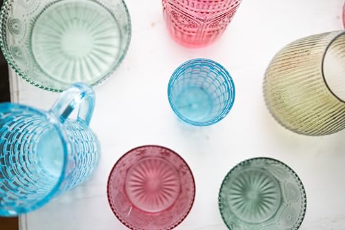 Boston International Vintage-Inspired Glass Cake Stand Round Pedestal for Desserts Cupcakes & Pie, 8.25" x 3.5", Sage Green Codi