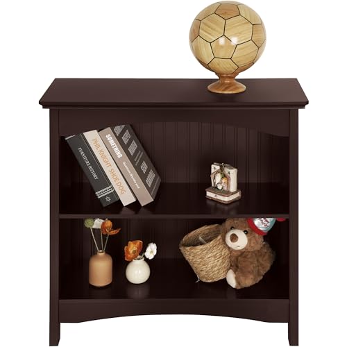 eHemco 2 Tier Bookcase with 2 Arched Supports, 29 Inches, Cherry - color: Cherry, size: 2 Tier