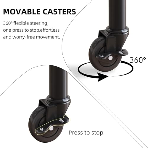 2 Tier Heavy Duty Rolling Plant Stand, 2 Pack Black | Indoor & Outdoor,150 lbs Capacity, Easy Move Cart, Balcony, Patio, Garden,Planter with Wheels - color: black