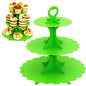 3-Tier Green Cupcake Stand 2-Pack, Premium Matte Finish, Easy 60-Second Assembly Heart Handle Design Dessert Tower for Christmas Thanksgiving Easter Graduation Wedding - color: Green 2 Pack