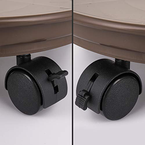 Fasmov 3 Pcs Plant Pallet Caddy Plant Stand Round Flower Pot Mover, Plant Pot Pallet Dolly Caster with Universal Wheels (Brown) - color: Brown