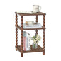 Fultyle Small Side Table, 3-Tier End Table Living Room with Storage, Wood Accent Table Bedside Table for Bedroom, Office and Small Spaces (Walnut Brown) - color: Walnut Brown