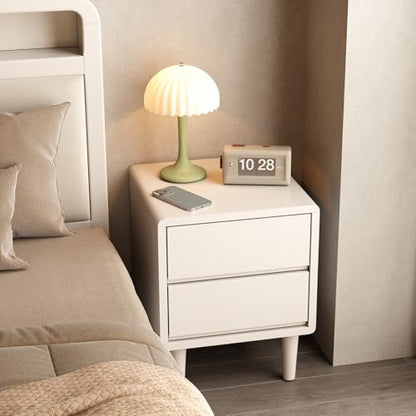 White Nightstand Solid Wood Nightstand,Small Night Stand with Drawers Wood Night Stand,Small Bedside Tables for Bedroom,Living Room,Office,White Bedside Table - color: White, style: 2 drawers