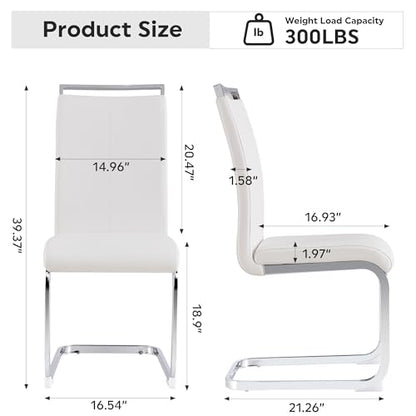 Baysitone Modern Dining Chairs Set of 2, Side & Kitchen Chairs with Faux Leather Padded Seat High Back, for Dining, Kitchen, Living Room - White - color: White, size: Set of 2