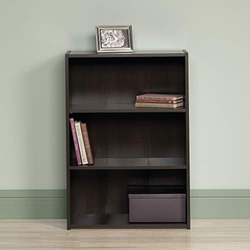 Sauder Beginnings 3-Shelf Bookcase, Bookshelf with Adjustable Storage Shelves, in Med Wood Finish - color: Cinnamon Cherry