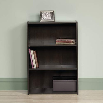 Sauder Beginnings 3-Shelf Bookcase, Bookshelf with Adjustable Storage Shelves, in Med Wood Finish - color: Cinnamon Cherry