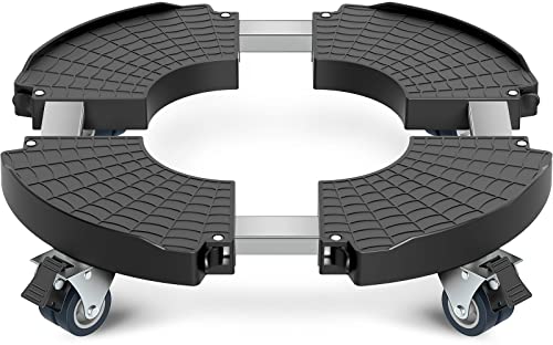 VANCASTLE Plant Caddy with Lockable Wheels 15-22'' Adjustable Plant Stand | Heavy Duty 450lbs Capacity with Wheels Rolling base, Plant Dolly for Flower Pot Mover Indoor Outdoor, Black, 1 Pack - color: Black, size: 1
