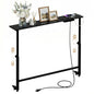 Faesun 33.5 Inch Behind Couch Table, 24"-32" Adjustable Height Range, Behind The Couch Table with Outlet, Adjustable Console Table, Narrow Long Sofa Table, for Living Room, Small Black - color: Black, size: 33.5"w x 5.9"d (C-shaped)