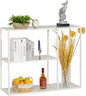 HDANI Console Table, Narrow Entryway Table, 3 Tier Metal Hallway Table, 11.8''Dx39.4''Wx31.5''H(White) - color: White, size: 11.8"D×39.4"W×31.5"H