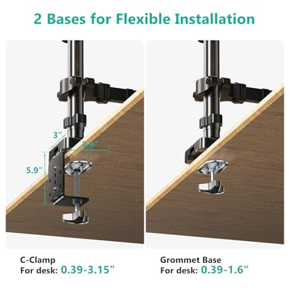 WALI Triple Arm Laptop and Dual Monitor Desk Mount for 17" Notebook and Up to 32" Screens, Adjustable Monitor Arms with Tilt Swivel Rotation, VESA 75x75 100x100, Black (GSDM003LP) - size: Triple, style: Fully Adjustable Desk Mount