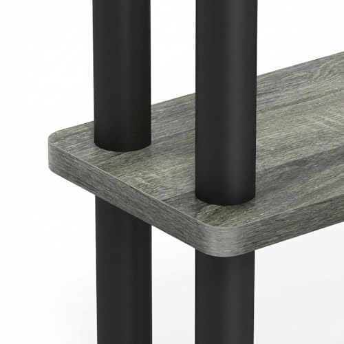 Furnifact Gray Slim Space Saving Entryway Storage Rack, Composite Wood, 4 Shelves, Compact Wall-Side Organizer for Hallway and Closet