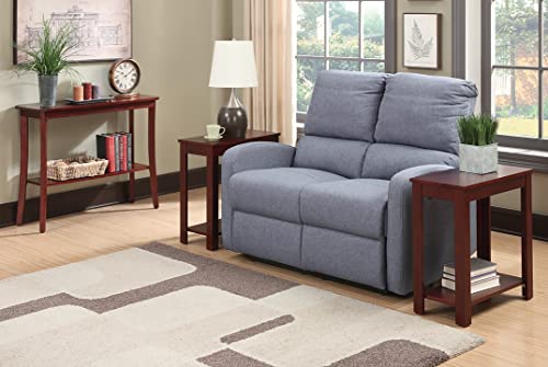 Convenience Concepts Designs2Go Baja Chairside End Table 23.75"- Modern Living Room Table with Storage Shelf, Transitional Bedside Table, Mahogany - color: Mahogany