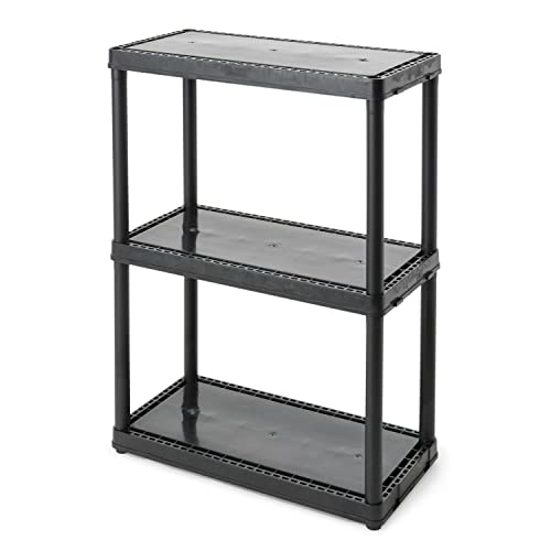 Gracious Living 33 Inch Heavy Duty 3-Shelf Light Duty Storage Shelf, Easy Assembly and Holds Up to 55 Pounds Per Shelf, Black - color: 3 Shelf - Black, size: 1 Pack