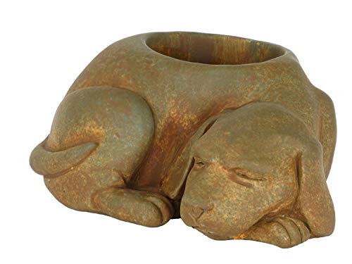 GROWSCAPE Cement Buddies Animal Planter - Cute Desk Decoration - UV Coated Animal Vase w/Drain Plug - Succulent Plant Pot for Indoor/Outdoor Use (Dog Planter, Rust, Small) - color: Rust, size: Small, style: Dog