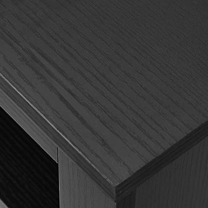 Gyger 43 Inches TV Stand,Mid Century Modern Entertainment Center with 4 Open Shelves Farmhouse TV Media Console Table for Living Room,Bedroom,Television Stand up to 50 Inches(Black) - color: Black