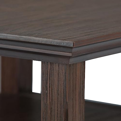 SIMPLIHOME Acadian SOLID WOOD 19 Inch Wide Square Transitional End Table in Farmhouse Brown, For the Living Room and Bedroom - color: Farmhouse Brown, size: 19 inch, style: End Table